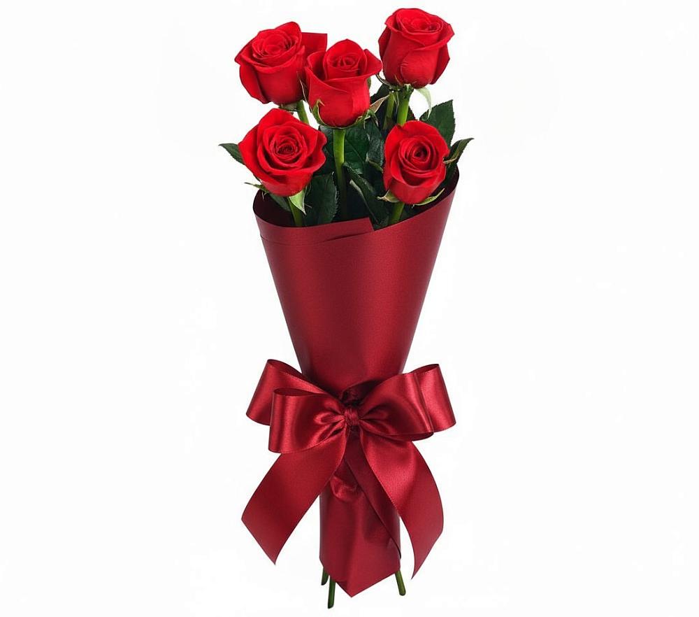 Букет 5 Красных роз Эдлесс Лав в Бологом