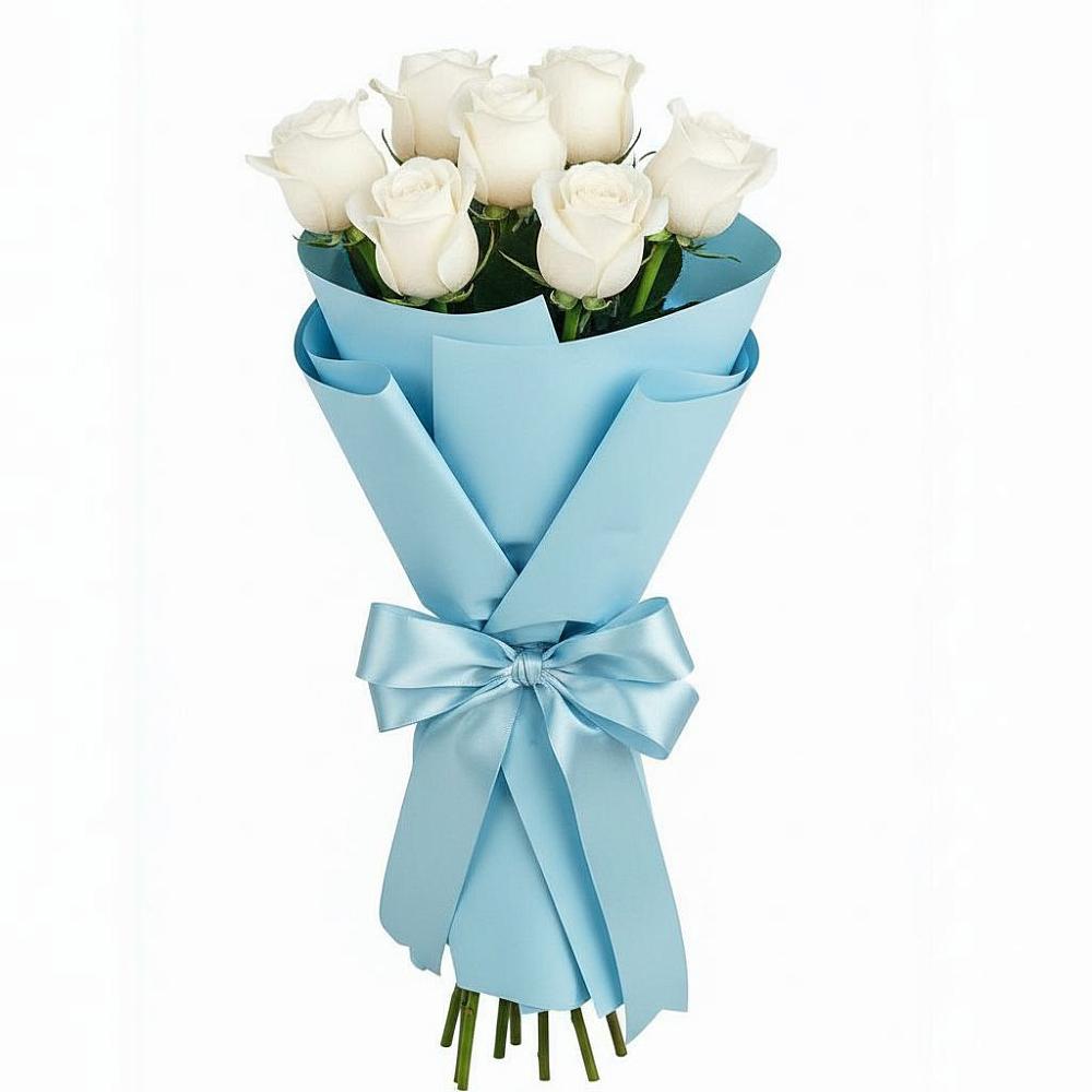 Букет 7 белых роз Проуд в Бологом