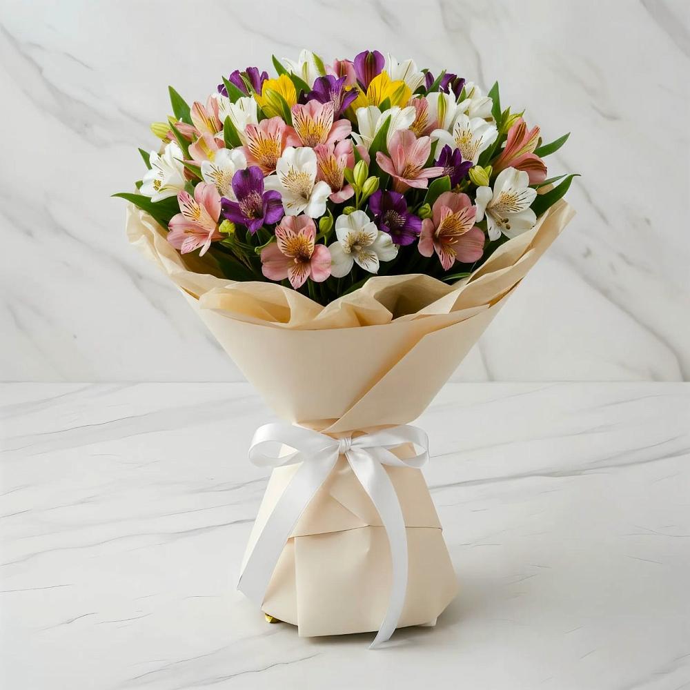 Букет цветов из: Альстромерии в Бологом