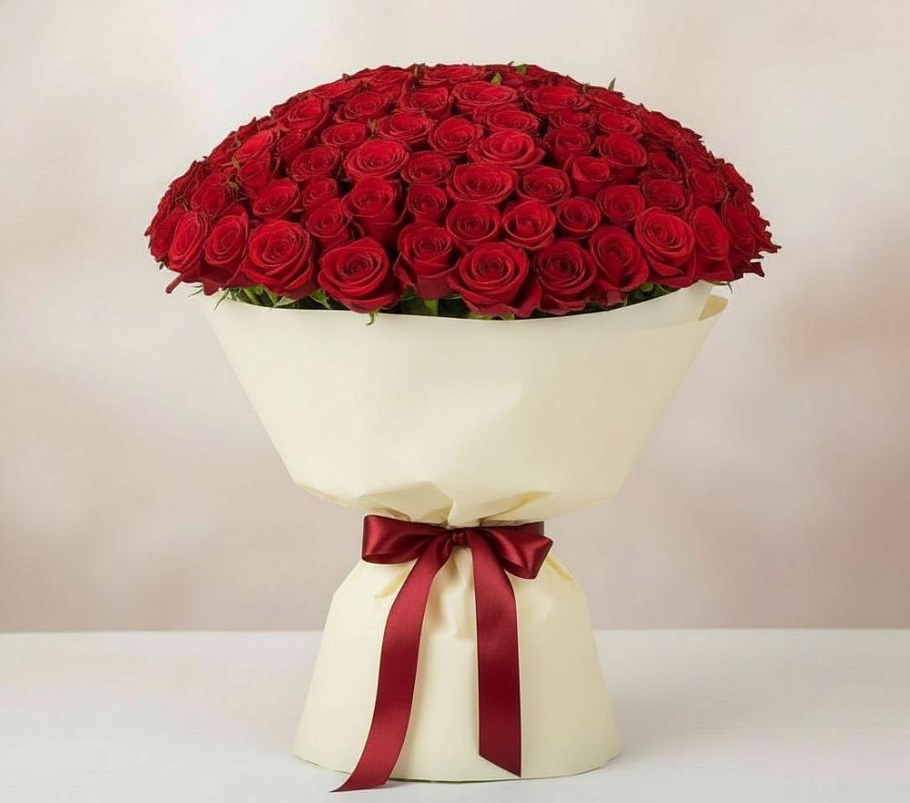 Букет 101 Красная роза Милано в Бологом