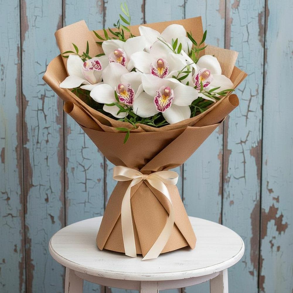 Букет цветов из: Орхидеи и Розы в Бологом