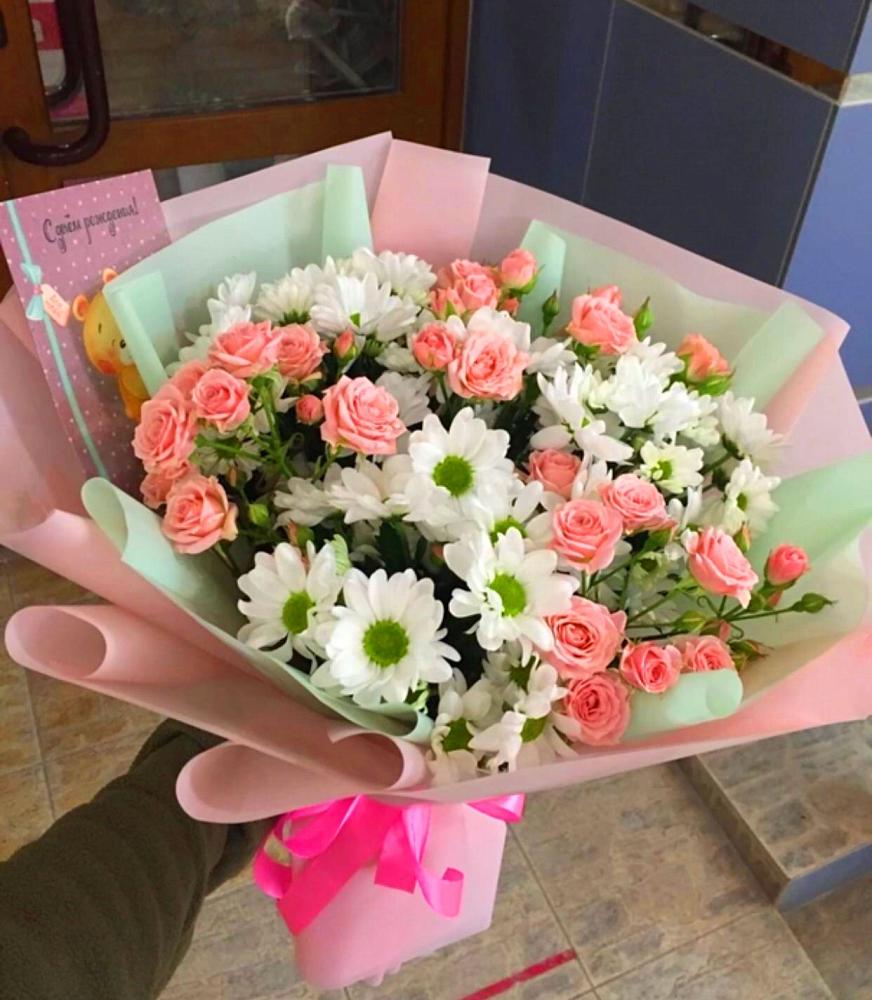 Букет цветов из: Розы и Хризантемы в Бологом