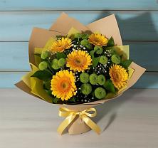 Букет цветов из:  Герберы и Хризантемы в Бологом