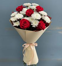 Букет цветов из:  Розы и Хризантемы в Бологом