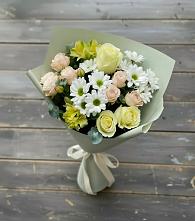 Букет цветов из:  Альстромерии, Розы и Хризантемы в Бологом