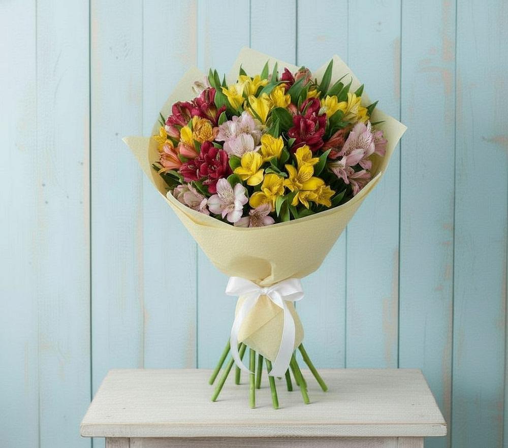 Букет цветов из: Альстромерии в Бологом