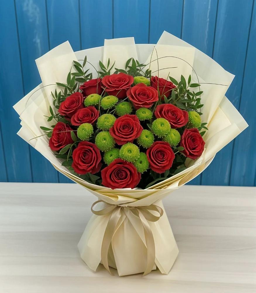 Букет цветов из: Розы и Хризантемы в Бологом