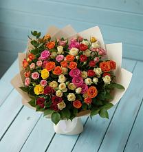 Букет Микс из разноцветных кустовых роз #REPLACE_PRED# Бологом